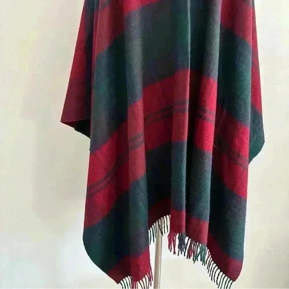 Johnstons Of Elgin Cashmere+ Wool Plaid Poncho One Size - Picture 10 of 13